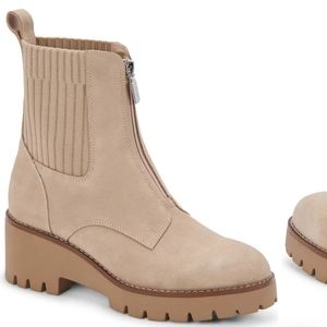 Blondo Dixie Sand Suede Zip Up Boots in Color Sand